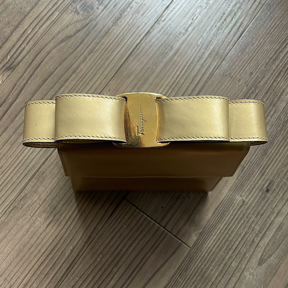 Authentic gold Ferragamo bag